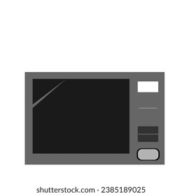 dark gray microwave oven on a white background with highlights,
