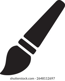Dark Gray Paint Brush Minimalist Icon - Creative Art Tool for Design and Painting