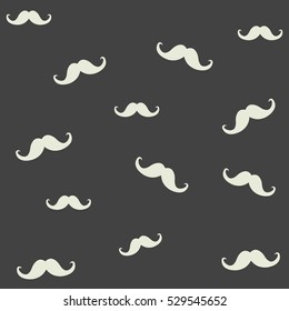 dark gray pattern with retro mustache for design fabric,backgrounds, package, wrapping paper, covers, fashion