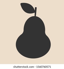 Dark gray pear icon vector illustration.