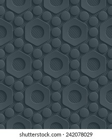Dark gray perforated paper with cut out effect. Vector EPS10. See others in a Perforated Paper Set. 