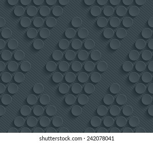 Dark gray perforated paper with cut out effect. Vector EPS10. See others in a Perforated Paper Set. 