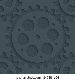 Dark gray perforated paper with cut out effect. Vector EPS10. See others in a Perforated Paper Set. 