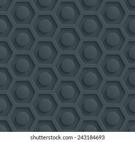 Dark gray perforated paper with cut out effect. Vector EPS10. See others in a Perforated Paper Set. 