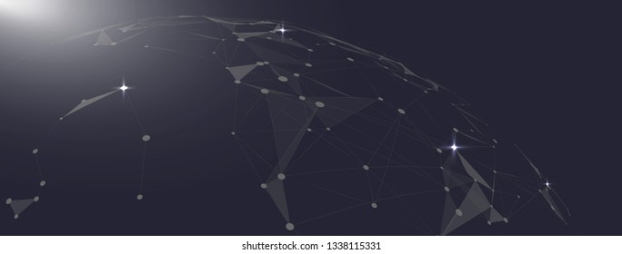 The dark gray ploygon texture global shaped  social network banner template cover background