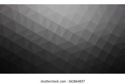 Dark gray polygonal illustration, which consist of triangles. Geometric background in Origami style with gradient. Triangular design for your business in vector.