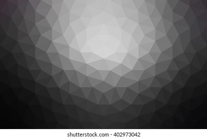 Dark gray polygonal illustration, which consist of triangles. Geometric background in Origami style with gradient. Triangular design for your business.