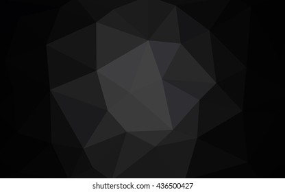 Dark gray polygonal illustration, which consist of triangles. Triangular design for your business. Creative geometric background in Origami style with gradient.