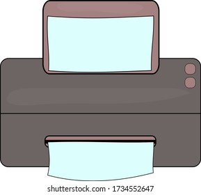 dark gray printer with paper