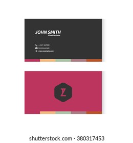 Dark gray and purple business card with letter Z