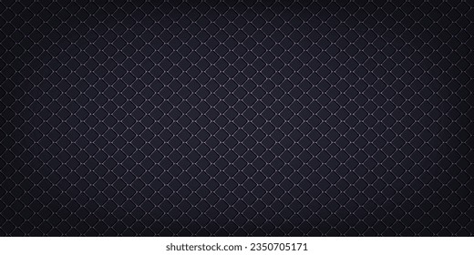 Dark gray and purple horizontal hexagonal technology abstract vector background. Purple bright energy flashes under hexagon in futuristic modern technology wide banner. Dark gray honeycomb