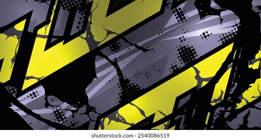 Dark gray racing car wrap livery design, abstract background, vector, eps 10.