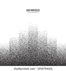 Dark Gray Scattered Ash Particles Abstract Vector Grunge Background
