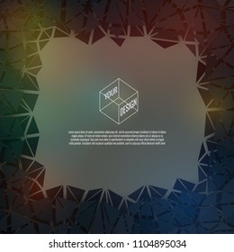 Dark gray shatter low poly frame with paper cut effect for text copy message and multi purpose design in square artwork