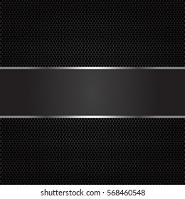 Dark gray silver line banner on circle mesh design luxury modern vector illustration.