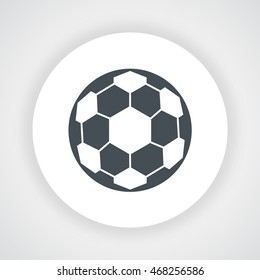 Dark gray soccer ball icon, circle vector on  white background