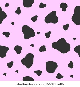 Dark gray spots on the pink background vector illustration. Seamless pattern.