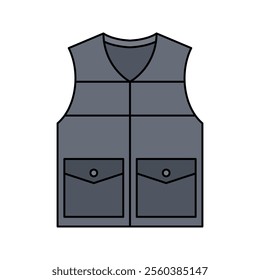 Dark Gray Tactical Vest, A utility vest in dark gray, suitable for professional use with multiple storage options.