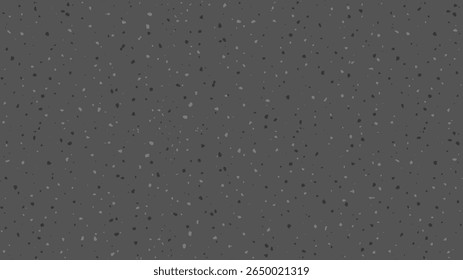Textura de vetor sem costura de superfície terrazzo cinza escuro. Padrão abstrato com manchas e elementos de chip. Fundo de design moderno.