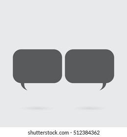 Dark gray text boxes.
Dark conversation bubbles with big copy space.
