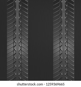 Dark gray tire track background with outline