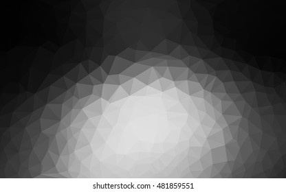 Dark gray triangle mosaic background. Creative geometric illustration in Origami style with gradient. The template can be used as a background for cell phones.