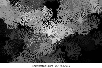 Dark Gray vector abstract background with flowers. Colorful illustration in doodle style with flowers. Pattern for heads of websites, designs.