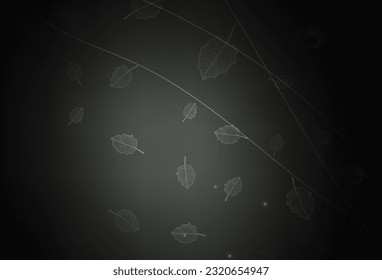 Dark Gray vector abstract background with trees, branches. Sketchy doodle flowers on white background. Hand painted design for web, leaflets.