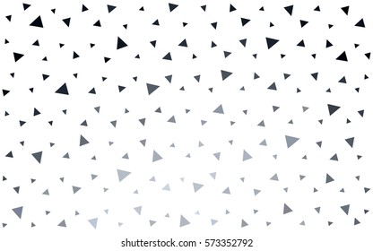 Dark Gray vector abstract colorful background, which consist of triangles. Pattern with colored triangles on white background.