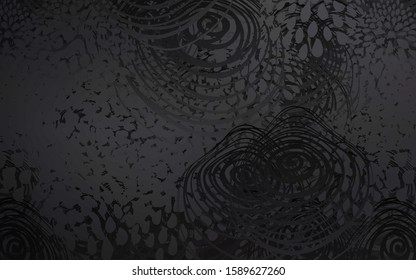 Dark Gray vector abstract doodle template. Glitter abstract illustration with doodles and flowers. The pattern can be used for heads of websites and designs.