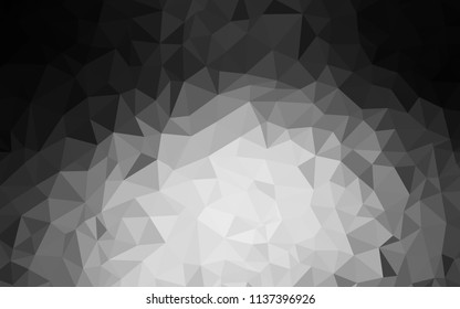 Dark Gray vector abstract mosaic background. Colorful illustration in polygonal style with gradient. Completely new template for your banner.