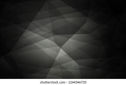Dark Gray vector abstract mosaic background. Modern abstract illustration with triangles. Best triangular design for your business.