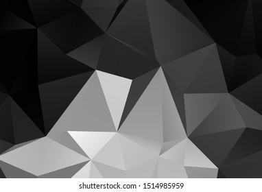 Dark Gray vector abstract mosaic background. A completely new color illustration in a polygonal style. Brand new style for your business design.