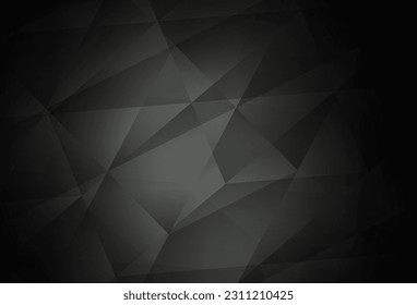 Plantilla poligonal abstracta de vector gris oscuro. Ilustración abstracta poligonal con gradiente. Mejor diseño triangular para su negocio.