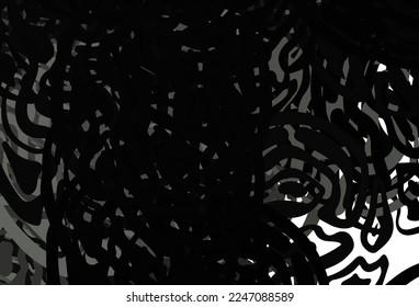 Dark Gray vector backdrop with bent lines. Colorful abstract illustration with gradient lines. Simple template for your design.