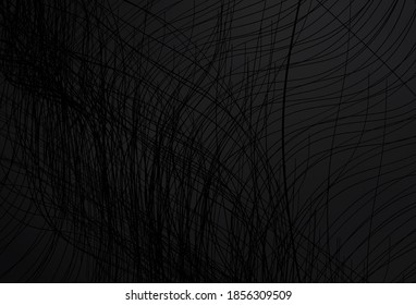 Dark Gray vector backdrop with curved lines. Modern gradient abstract illustration with bandy lines. Simple template for your design.