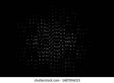 Dark Gray vector backdrop with english symbols. Colored alphabet signs with gradient on white background. Template for lettering, typography.