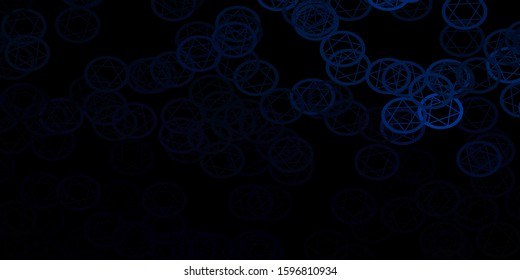 Dark Gray vector backdrop with mystery symbols. Colorful vintage illustration with gradient alchemy shapes. Simple design for occult depiction.