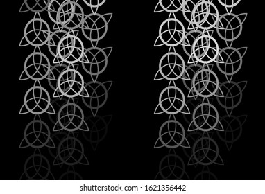 Dark Gray vector backdrop with mystery symbols. Abstract illustration with gothic gradient shapes. Background for esoteric, mystic designs.