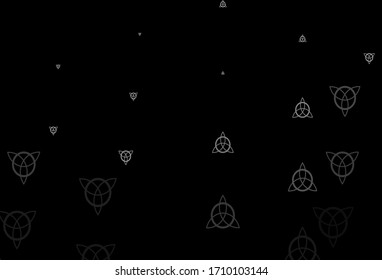 Dark Gray vector backdrop with mystery symbols. Retro design in abstract style with witchcraft forms. Simple base for your occult design.