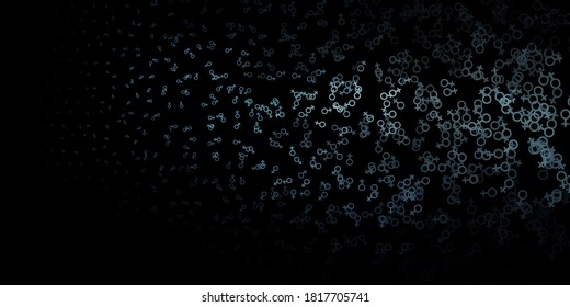 Dark Gray vector backdrop with mystery symbols. Colorful mystic symbols with a gradient in ancient style. Simple design for occult depiction.