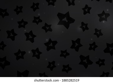 Dark Gray vector backdrop with small and big stars. Glitter abstract illustration with colored stars. Pattern for astronomy websites.