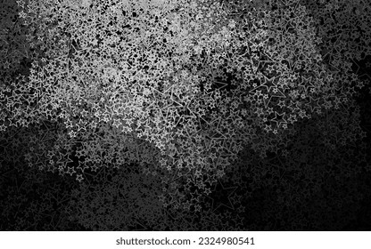 Dark Gray vector backdrop with small and big stars. Decorative shining illustration with stars on abstract template. Pattern for astronomy websites.