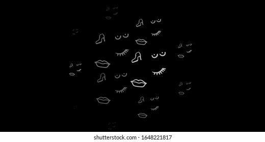 Dark Gray vector backdrop with woman's power symbols. Colorful feminism symbols with a gradient in modern style. Design for International Women’s Day.