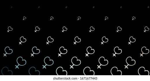 Dark Gray vector backdrop with woman's power symbols. Colorful feminism symbols with a gradient in modern style. Elegant design for wallpapers.