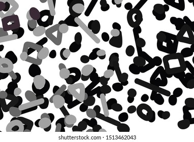 Dark Gray vector background with abstract shapes. Colorful chaotic forms with gradient in modern style. Modern design for your business card.