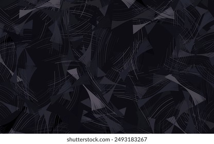 Dark Gray vector background with bent lines.