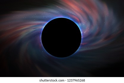 Dark Gray vector background with a black hole, sky. Decorative design in space style with a black hole. Black Friday design for ads, commercials.