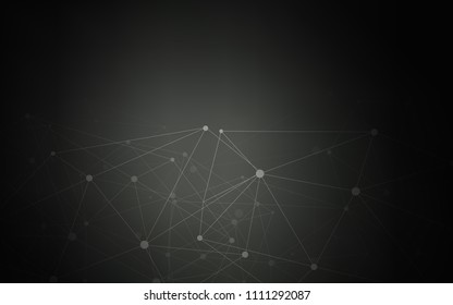 Dark Gray vector background with bubbles, lines. Illustration with set of colorful abstract circles and lines. Pattern can be used for futuristic ad, booklets.