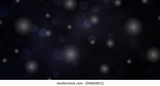 Dark Gray vector background with circles, stars. Illustration with set of colorful abstract spheres, stars. Design for your commercials.
